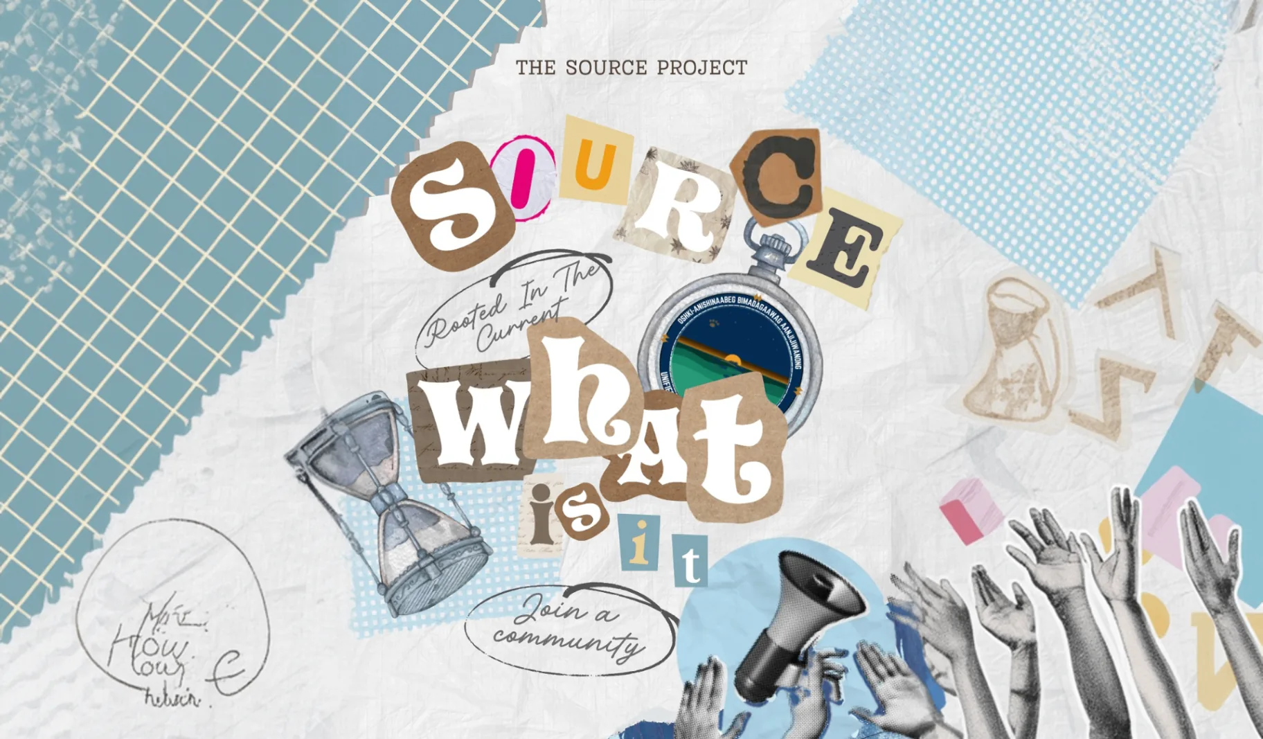 Mixed-media collage representing The SOURCE Project.